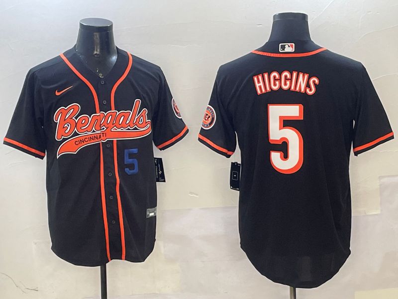 Men Cincinnati Bengals #5 Hiccins Black Joint Name 2025 Nike Limited NFL Jersey style 2->cincinnati bengals->NFL Jersey